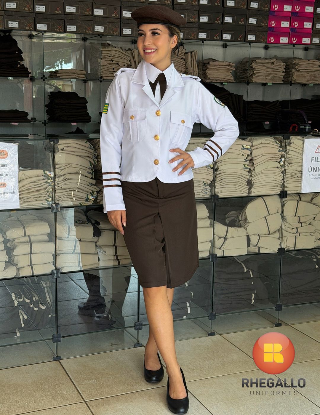 Outra vista da mesma túnica branca feminina